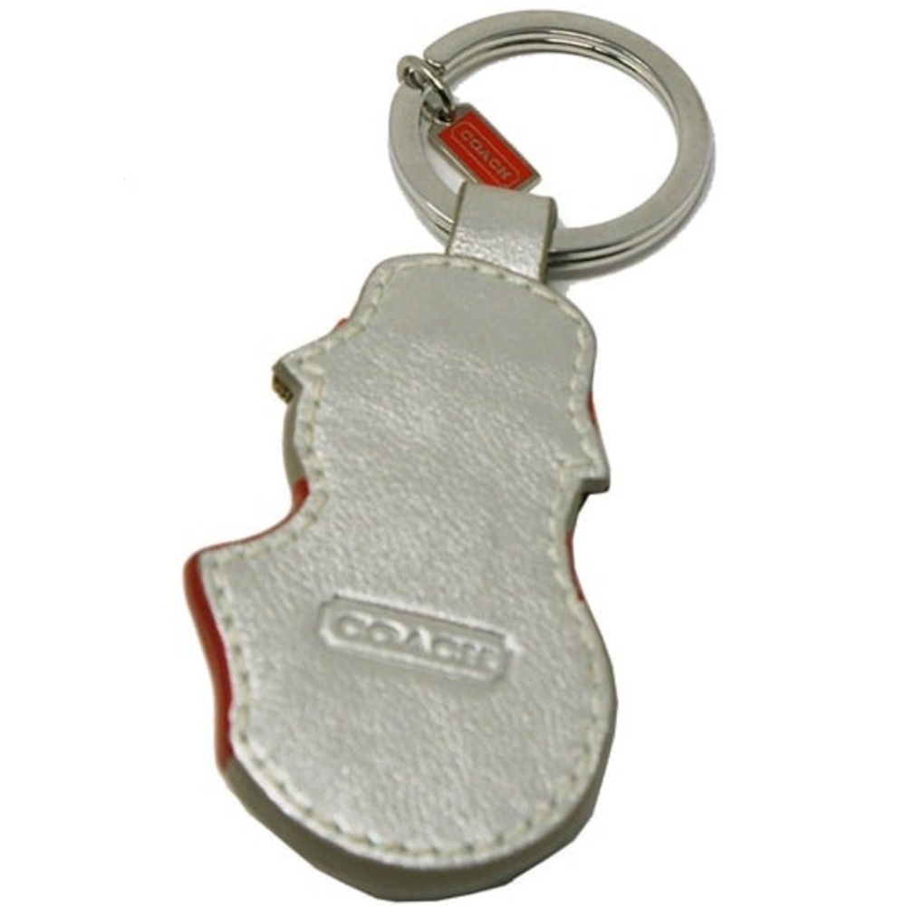 Coach 2008 Signature Snowman Keychain Bag Charm Red, White, Silver Rare - EUC - Picture 2 of 8